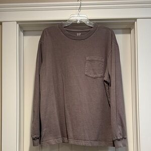 GAP Men's Taupe Long Sleeve Tee